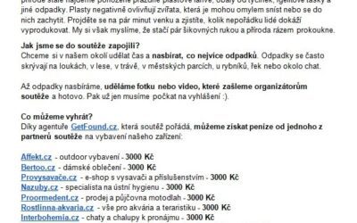 Soutěž „Vyčisti les 2020”